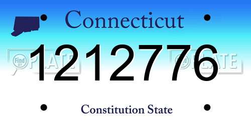 1212776 Connecticut License Plate