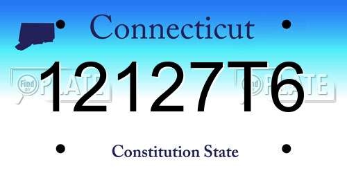 12127T6 Connecticut License Plate