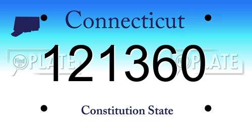 121360 Connecticut License Plate
