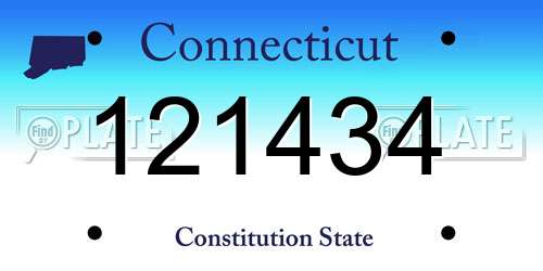 121434 Connecticut License Plate