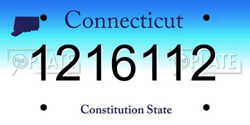 1216112 Connecticut License Plate