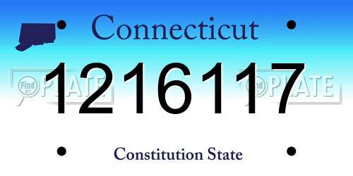 1216117 Connecticut License Plate