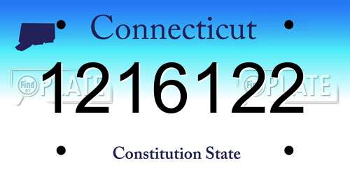 1216122 Connecticut License Plate