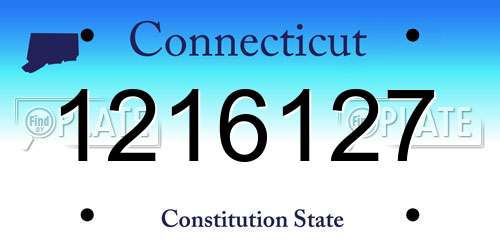 1216127 Connecticut License Plate