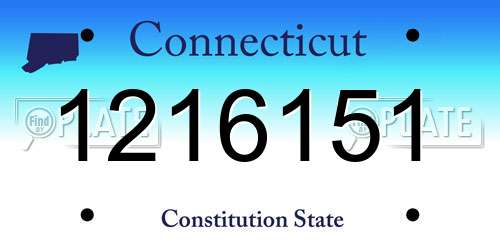 1216151 Connecticut License Plate