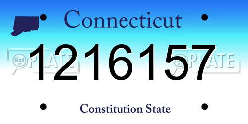 1216157 Connecticut License Plate