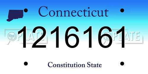 1216161 Connecticut License Plate