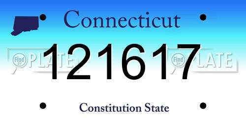 121617 Connecticut License Plate
