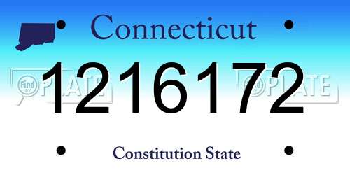 1216172 Connecticut License Plate