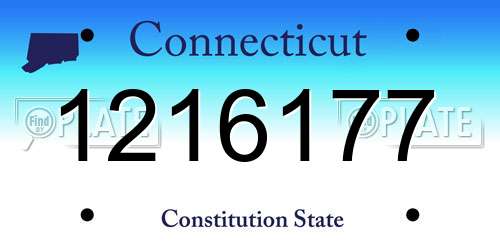 1216177 Connecticut License Plate