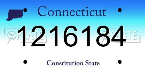 1216184 Connecticut License Plate