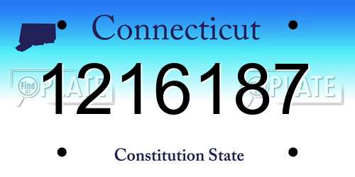1216187 Connecticut License Plate