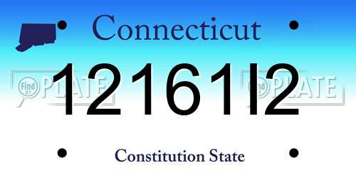 12161I2 Connecticut License Plate