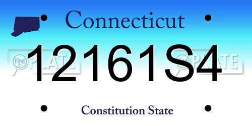 12161S4 Connecticut License Plate