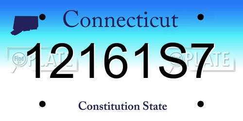 12161S7 Connecticut License Plate