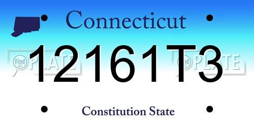 12161T3 Connecticut License Plate