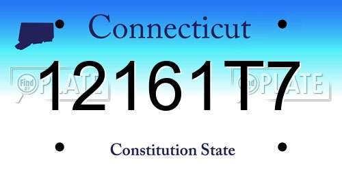 12161T7 Connecticut License Plate