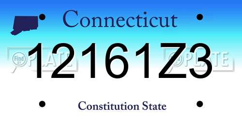 12161Z3 Connecticut License Plate