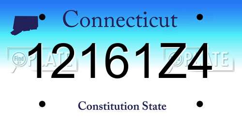 12161Z4 Connecticut License Plate