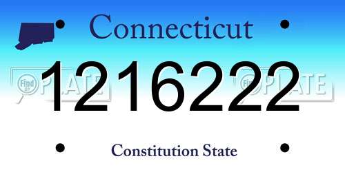 1216222 Connecticut License Plate