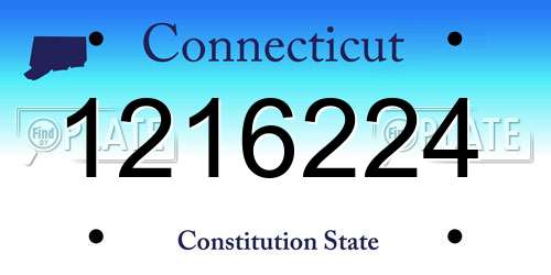 1216224 Connecticut License Plate