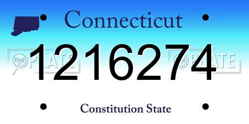 1216274 Connecticut License Plate