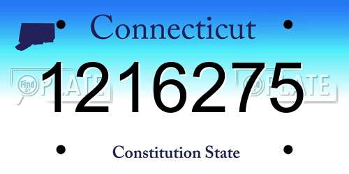 1216275 Connecticut License Plate