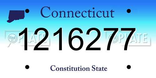 1216277 Connecticut License Plate