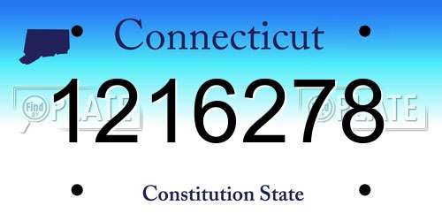 1216278 Connecticut License Plate