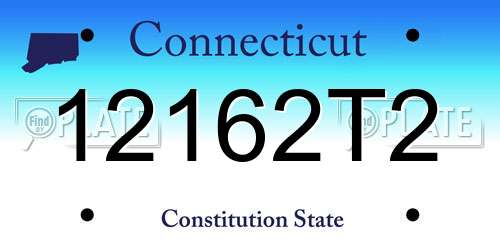 12162T2 Connecticut License Plate