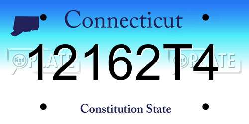 12162T4 Connecticut License Plate
