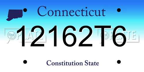 12162T6 Connecticut License Plate