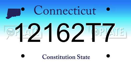 12162T7 Connecticut License Plate