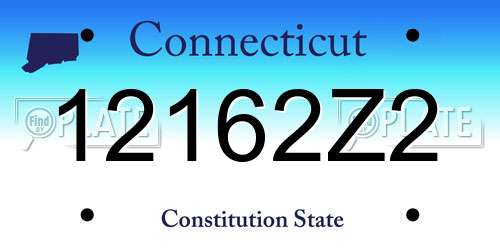 12162Z2 Connecticut License Plate