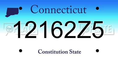 12162Z5 Connecticut License Plate