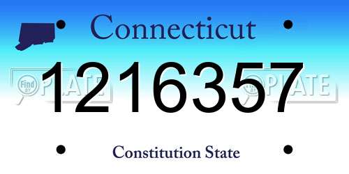 1216357 Connecticut License Plate