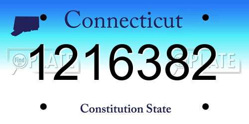1216382 Connecticut License Plate