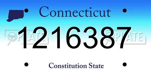 1216387 Connecticut License Plate