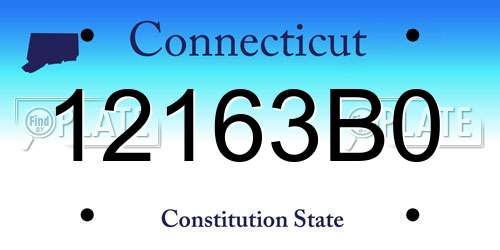 12163B0 Connecticut License Plate