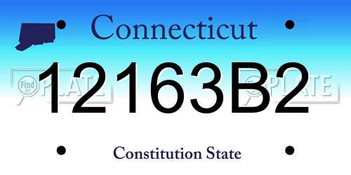 12163B2 Connecticut License Plate
