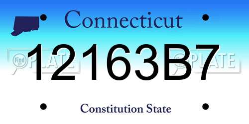 12163B7 Connecticut License Plate
