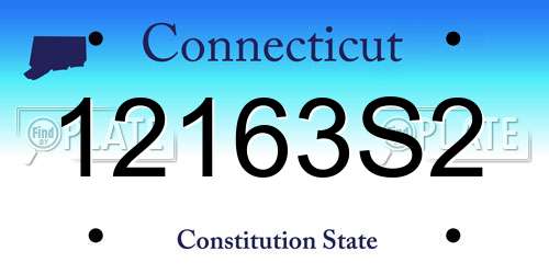 12163S2 Connecticut License Plate