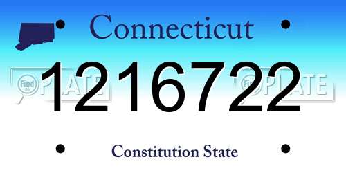 1216722 Connecticut License Plate
