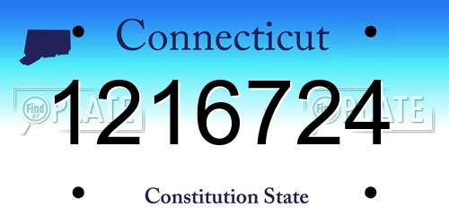 1216724 Connecticut License Plate
