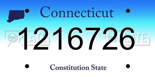 1216726 Connecticut License Plate