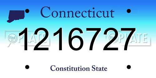 1216727 Connecticut License Plate