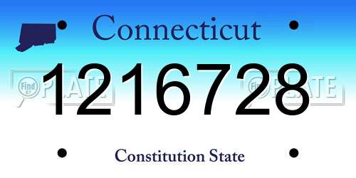 1216728 Connecticut License Plate
