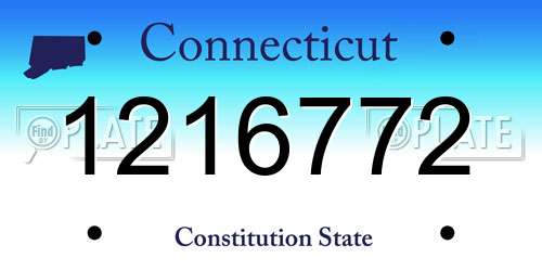 1216772 Connecticut License Plate