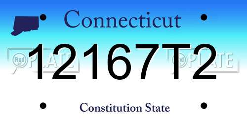 12167T2 Connecticut License Plate