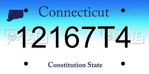 12167T4 Connecticut License Plate